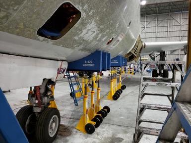 aircraft shoring, airbus shoring, boeing shoring, large jet shoring, shoring weight control system, shoring systems, aircraft shoring systems, A320 shoring system, A321 shoring system, load cells for aircraft shoring, aircraft shoring weight monitoring, load monitoring, aircraft load monitoring, shoring, load shoring, frame station monitoring, frame station shoring, frame station weight control